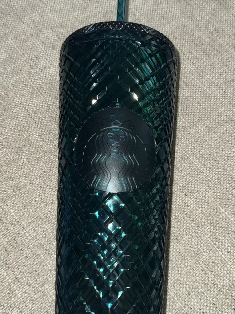 Starbucks Iridescent Teal Studded Tumbler with Straw